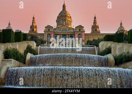 Barcelone. Catalogne. Espagne. Le Museu Nacional d'Art de Catalunya Banque D'Images