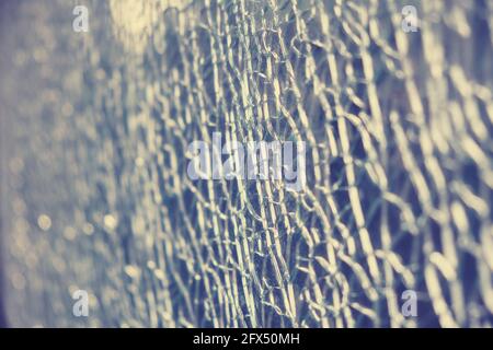 Fond incolore de fissures sur verre cassé, texture Banque D'Images