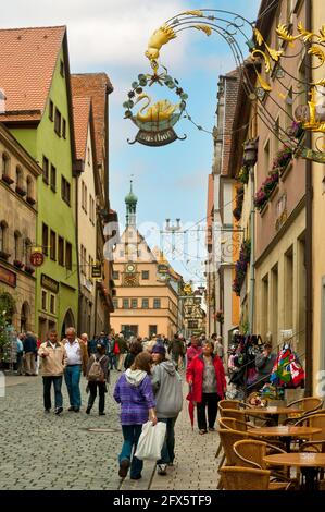 Rothenburg ob der Tauber, Franconia, Allemagne Banque D'Images