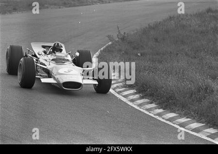 Grand Prix 68 Zandvoort . Graham Hill (Lotus-Ford), 23 juin 1968, sports automobiles, pays-Bas, agence de presse du xxe siècle photo, nouvelles à retenir, documentaire, photographie historique 1945-1990, histoires visuelles, L'histoire humaine du XXe siècle, immortaliser des moments dans le temps Banque D'Images