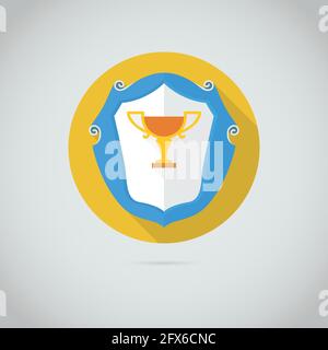 Icône vectorielle plate avec gobelet doré Illustration de Vecteur