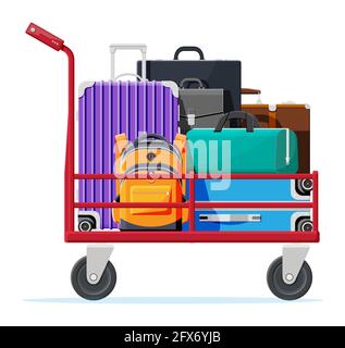 Icône de chariot à bagages Illustration de Vecteur