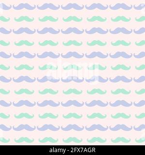 MOTIF MOUSTACHES DANS DES TONS PASTEL Illustration de Vecteur