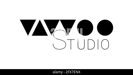 Tatouage studio. Composition vectorielle dans un style de police minimaliste Illustration de Vecteur