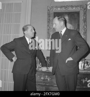 Conférence du Cabinet du Premier ministre de Quay tenue au nom de la visite du Premier ministre grec dans notre pays. Evangelos Averoff et LUN, 28 février 1963, conférences, pays-Bas, agence de presse du xxe siècle photo, nouvelles à retenir, documentaire, photographie historique 1945-1990, histoires visuelles, L'histoire humaine du XXe siècle, immortaliser des moments dans le temps Banque D'Images
