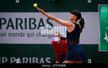 Natalia Vikhlyantseva de Russie en action lors du premier tour de qualifications au Roland-Garros 2021, Grand Chelem Tournoi de tennis, qualification, le 25 mai 2021 au stade Roland-Garros à Paris, France - photo Rob Prange / Espagne DPPI / DPPI / LiveMedia Banque D'Images