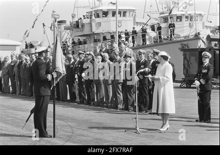 75e anniversaire du Service minier de la Marine royale. La reine Beatrix donne son discours, 14 mai 1982, reines, marine, Officiers, discours, pays-Bas, Agence de presse du XXe siècle photo, nouvelles à retenir, documentaire, photographie historique 1945-1990, histoires visuelles, L'histoire humaine du XXe siècle, immortaliser des moments dans le temps Banque D'Images