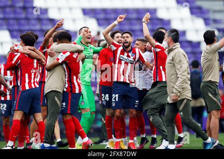 Valladolid, Espagne. Crédit : D. 22 mai 2021. Groupe d'équipe Atletico de Madrid (Atletico) football : Espagnol Primera Division 'Liga Santander' match entre Real Valladolid CF 1-2 Atletico de Madrid à l'Estadio Municipal Jose Zorrilla à Valladolid, Espagne. Credit: D .Nakashima/AFLO/Alamy Live News Banque D'Images