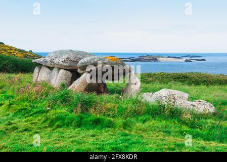 Dolmen de l'île de Millau près de Treberden en Bretagne Banque D'Images