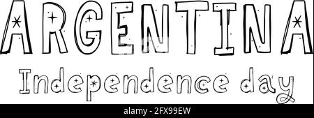 Viva la independencia Argentine, vive l'indépendance Argentine texte espagnol, thème argentin de célébration patriotique vecteur Illustration de Vecteur