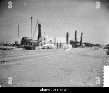 Construction de la raffinerie d'Esso dans la région de Botlek près de Rotterdam, 4 juin 1959, pays-Bas, agence de presse du XXe siècle photo, news to Remember, documentaire, photographie historique 1945-1990, histoires visuelles, L'histoire humaine du XXe siècle, immortaliser des moments dans le temps Banque D'Images