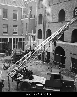 Exercices de lutte contre les incendies à Amsterdam, 6 septembre 1951, exercices de lutte contre les incendies, pays-Bas, photo de l'agence de presse du XXe siècle, nouvelles à retenir, documentaire, photographie historique 1945-1990, histoires visuelles, L'histoire humaine du XXe siècle, immortaliser des moments dans le temps Banque D'Images