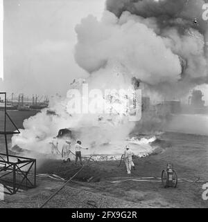 Les pompiers ont fait une démonstration selon le système d'éclairage violet K à Rotterdam pernis, le 16 septembre 1965, FEUX D'ARTIFICE, démonstrations, Pays-Bas, Agence de presse du XXe siècle photo, nouvelles à retenir, documentaire, photographie historique 1945-1990, histoires visuelles, L'histoire humaine du XXe siècle, immortaliser des moments dans le temps Banque D'Images