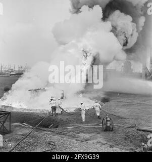 Les pompiers ont fait une démonstration selon le système d'éclairage violet K à Rotterdam pernis, le 16 septembre 1965, FEUX D'ARTIFICE, démonstrations, pays-Bas, agence de presse du xxe siècle photo, nouvelles à retenir, documentaire, photographie historique 1945-1990, histoires visuelles, L'histoire humaine du XXe siècle, immortaliser des moments dans le temps Banque D'Images