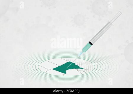 Minnesota concept de vaccination, injection de vaccin dans la carte du Minnesota. Vaccin et vaccination contre le coronavirus, COVID-19. Modèle vectoriel autour de Hea Illustration de Vecteur