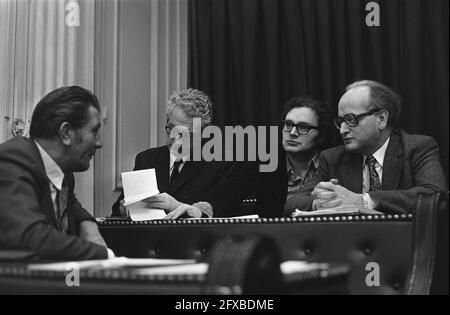 Débat d'interpellation à la Chambre basse sur la guerre au Vietnam numéro 19 de gauche à droite Fre Meis, M. Bakker, A. de Leeuw J. F. Wolf (tous CPN), 20 décembre 1972, débats de chambre, pays-Bas, agence de presse du xxe siècle photo, nouvelles à retenir, documentaire, photographie historique 1945-1990, histoires visuelles, L'histoire humaine du XXe siècle, immortaliser des moments dans le temps Banque D'Images