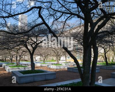 Art Institute of Chicago South Garden conçu par Dan Kiley Banque D'Images