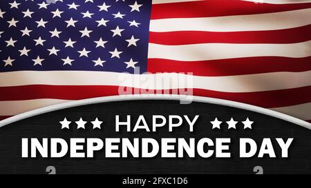 Joyeux jour de l'indépendance arrière-plan avec drapeau et texte pliés des États-Unis. Concept de toile de fond du 4 juillet Banque D'Images