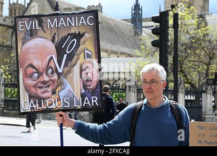 Protestation du gouvernement anti-conservateur, Parliament Square, Westminster, Londres. ROYAUME-UNI Banque D'Images