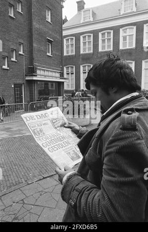 Premier nouveau journal quotidien de Dag, 15 mars 1980, LEADERS QUOTIDIENS, PREMIÈRES, Pays-Bas, Agence de presse du XXe siècle photo, nouvelles à retenir, documentaire, photographie historique 1945-1990, histoires visuelles, L'histoire humaine du XXe siècle, immortaliser des moments dans le temps Banque D'Images