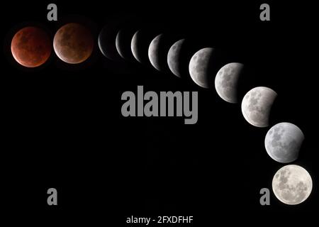 composite de l'éclipse lunaire Banque D'Images