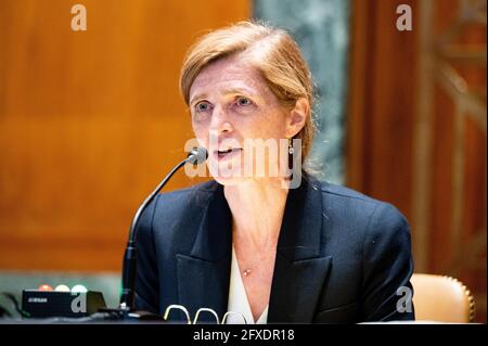 Washington, États-Unis 26 mai 2021. 26 mai 2021 - Washington, DC, États-Unis: Samantha Power, Administrateur, Agence des États-Unis pour le développement international, prenant la parole à l'audience du sous-comité du Comité des crédits du Sénat sur les États, les opérations étrangères et les programmes connexes. (Photo de Michael Brochstein/Sipa USA) crédit: SIPA USA/Alay Live News Banque D'Images