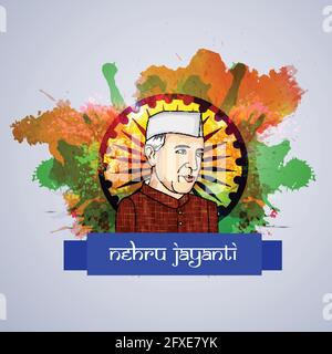 Jawaharlal Nehru Jayanti Illustration de Vecteur