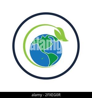 modèle d'illustration du logo happy earth day Illustration de Vecteur
