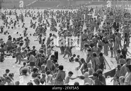 Chaleur tropicale. Un anthill de personnes dans les Sloterplas, 1 juillet 1968, baigneurs, piscines, Pays-Bas, Agence de presse du XXe siècle photo, nouvelles à retenir, documentaire, photographie historique 1945-1990, histoires visuelles, L'histoire humaine du XXe siècle, immortaliser des moments dans le temps Banque D'Images