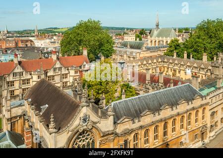 Brasenose College de St Mary's Tower, Oxford, Oxfordshire, Angleterre Banque D'Images