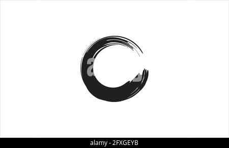 Formes vectorielles cercles de peinture ou cercle Zen noir Aquarelle logo symbole Illustration modèle de conception vectoriel Illustration de Vecteur