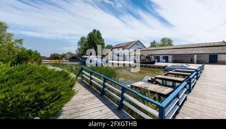 Village de Gura Portitei, péninsule de Portita au delta du Danube, grand fichier, Roumanie, Europe de l'est Banque D'Images