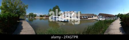 Village de Gura Portitei, péninsule de Portita au delta du Danube, grand fichier, Roumanie, Europe de l'est Banque D'Images