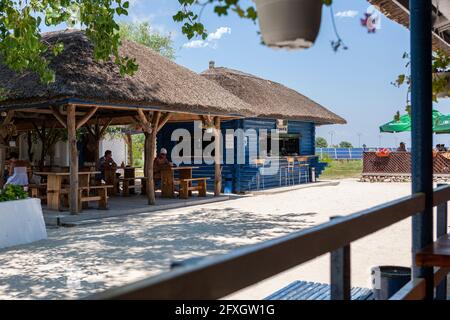 Village de Gura Portitei, péninsule de Portita au delta du Danube, Roumanie, Europe de l'est Banque D'Images