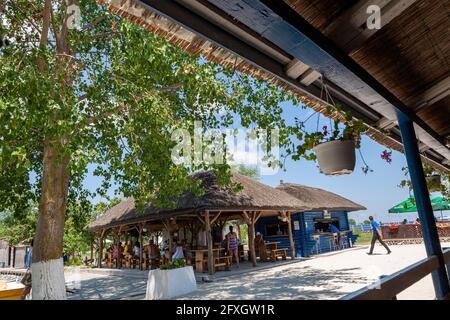 Village de Gura Portitei, péninsule de Portita au delta du Danube, Roumanie, Europe de l'est Banque D'Images