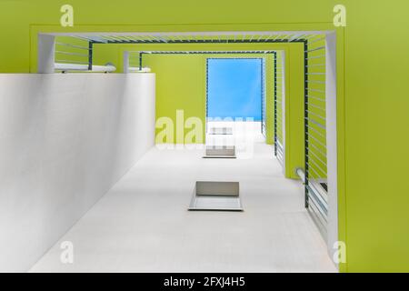 FRANCE, GIRONDE (33), MÉRIGNAC, VUE À ANGLE BAS D'UN LOGEMENT SOCIAL Banque D'Images