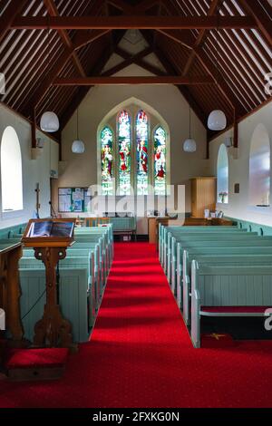 Intérieur de l'église paroissiale de la Sainte Trinité à Kirk Patrick, île de Man Banque D'Images