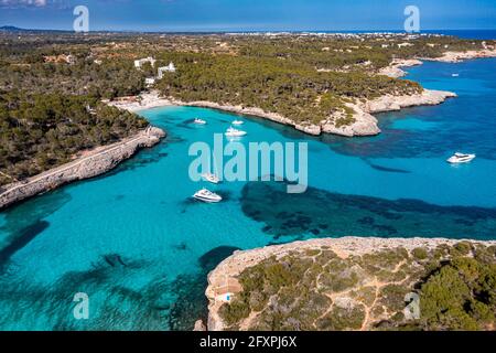 Antenne du Parc naturel de Mondrago, Mallorca (Majorque), Iles Baléares, Espagne, Méditerranée, Europe Banque D'Images