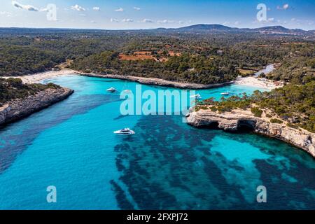 Antenne du Parc naturel de Mondrago, Mallorca (Majorque), Iles Baléares, Espagne, Méditerranée, Europe Banque D'Images