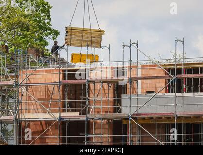 Gladbeck, Rhénanie-du-Nord-Westphalie, Allemagne - nouvelle construction maison multi-famille dans l'ancienne mine de charbon Schlaegel und Eisen à Gla Banque D'Images