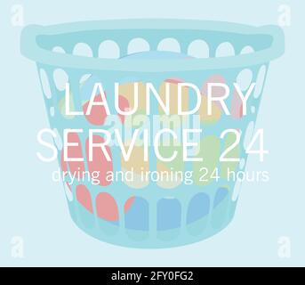 Service de blanchisserie conception d'illustration vectorielle. Concept de nettoyage Illustration de Vecteur
