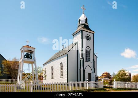 Église de la très Sainte Trinité à Trinity à Terre-Neuve. C'est la plus ancienne église en bois de Terre-Neuve et a été construite en 1833 Banque D'Images