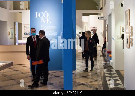 Ouverture de l'exposition 'nous vous aimons, Madame' Simone Veil 1927-2017 à l'Hôtel de ville de Paris le 27 mai 2021 à Paris, France. Photo de Nasser Berzane/ABACAPRESS.COM Banque D'Images
