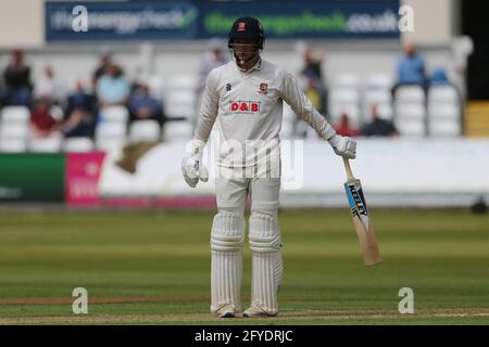 CHESTER LE STREET, ROYAUME-UNI. 27 MAI Michael Pepper d'Essex pendant le LV= championnat du comté entre Durham County Cricket Club et Essex à Emirates Riverside, Chester le Street, le jeudi 27 mai 2021. (Credit: Mark Fletcher | MI News) Credit: MI News & Sport /Alay Live News Banque D'Images