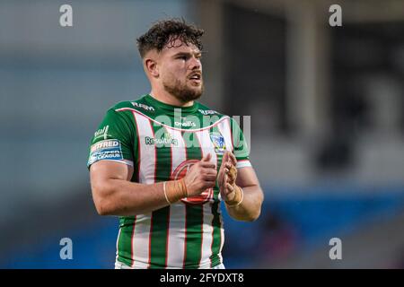 Eccles, Royaume-Uni. 27 mai 2021. Joe Philbin (13) de Warrington Wolves en action pendant le match à Eccles, Royaume-Uni, le 5/27/2021. (Photo de Simon Whitehead/SW photo/News Images/Sipa USA) crédit: SIPA USA/Alay Live News Banque D'Images