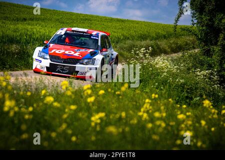 08 ROUILLARD Patrick, BARRAGE VAN NHINH Damien, Rouillard Patrick, Skoda Fabia, action pendant le Rallye du Touquet 2021, 1er tour du Championnat de France des Rallyes 2021, du 27 au 29 mai au Touquet, France - photo Damien Saulnier / DPPI Banque D'Images