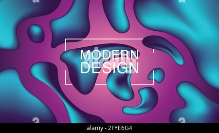 Motif vectoriel abstrait dégradé fluide, arrière-plan moderne avec formes de volume avec lueur pour le web et la conception d'applications, bannière, interface. Illustration de Vecteur