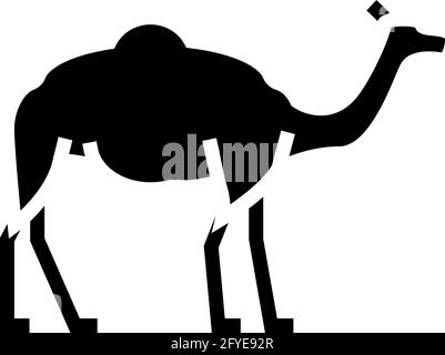 illustration vectorielle d'icône de glyphe d'animal de chameau Illustration de Vecteur