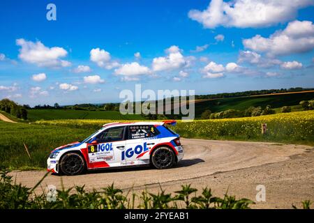 08 ROUILLARD Patrick, BARRAGE VAN NHINH Damien, Rouillard Patrick, Skoda Fabia, action pendant le Rallye du Touquet 2021, 1er tour du Championnat de France des Rallyes 2021, du 27 au 29 mai au Touquet, France - photo Damien Saulnier / DPPI Banque D'Images