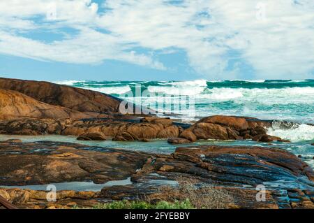 L'état de la mer au Cap Leeuwin, WA, Australie Banque D'Images